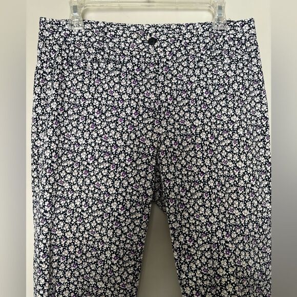 Woman's Brooks Brothers Natalie Fit SZ 6 Floral Office Pant Preppy Tapered Leg - Picture 7 of 7